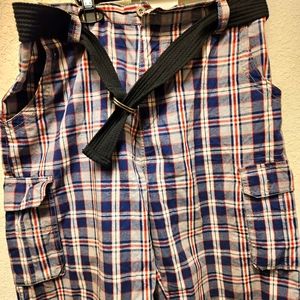 Size 36 blue/grey/red Beverly Hills Polo Club cargo shorts